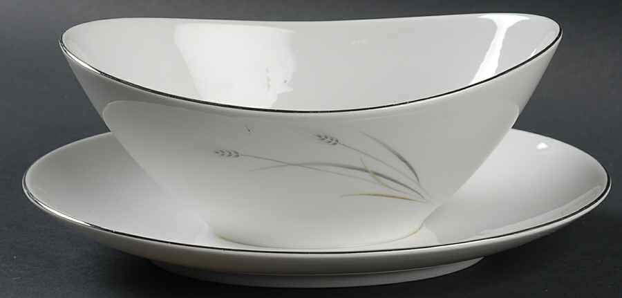 Clarion Gravy Boat with Attached Underplate by Rose (Japan)-1