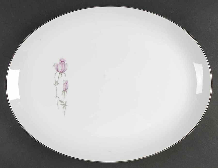 Duet 16" Oval Serving Platter by Rose (Japan)-1