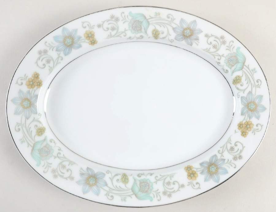 Floris 11" Oval Serving Platter by Rose (Japan)-1