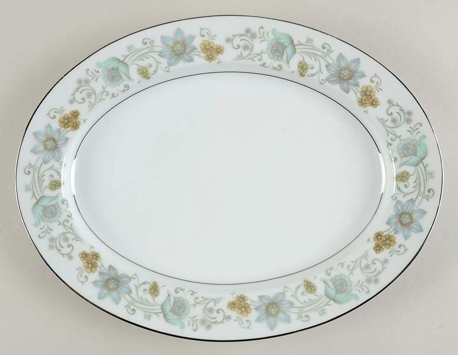 Floris 13" Oval Serving Platter by Rose (Japan)-1