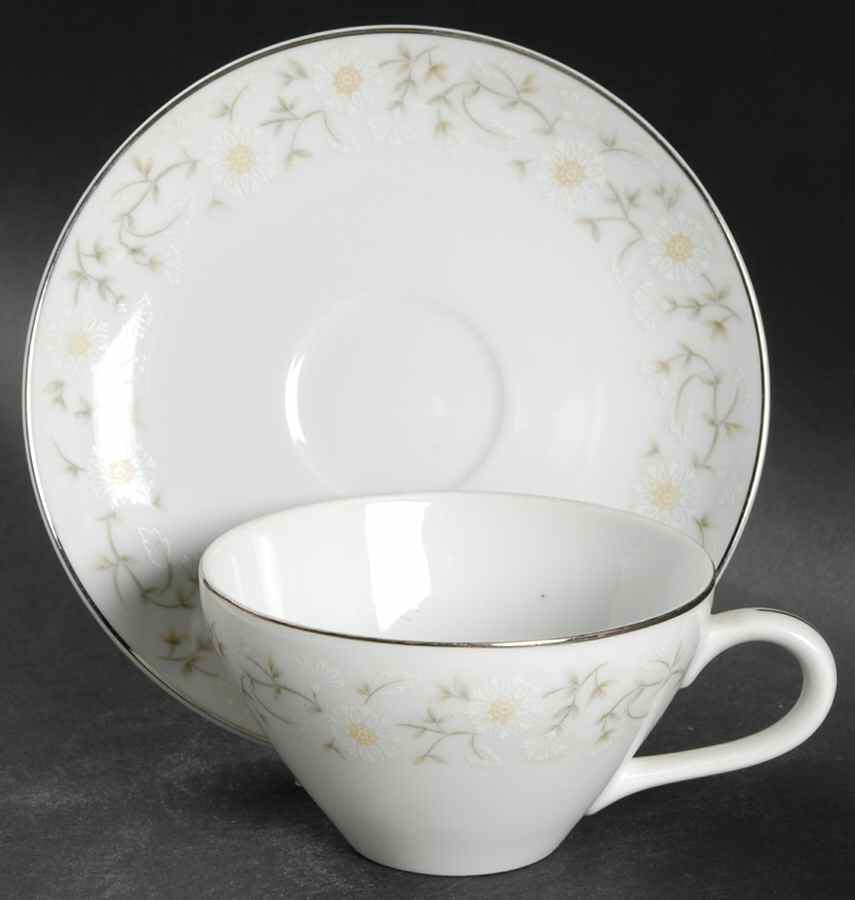 Ginger Flat Cup & Saucer Set by Rose (Japan)-1
