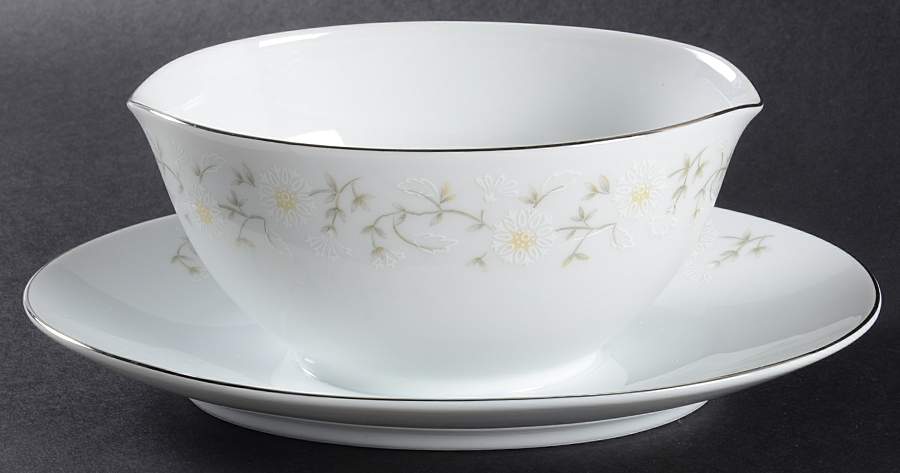 Ginger Gravy Boat with Attached Underplate by Rose (Japan)-1