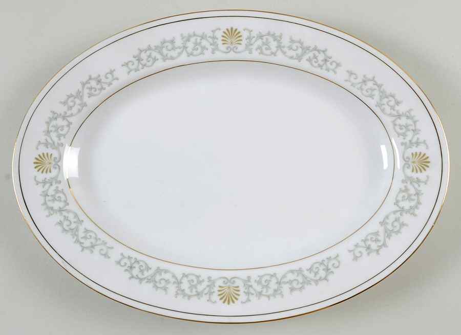 Joyce 12" Oval Serving Platter by Rose (Japan)-1