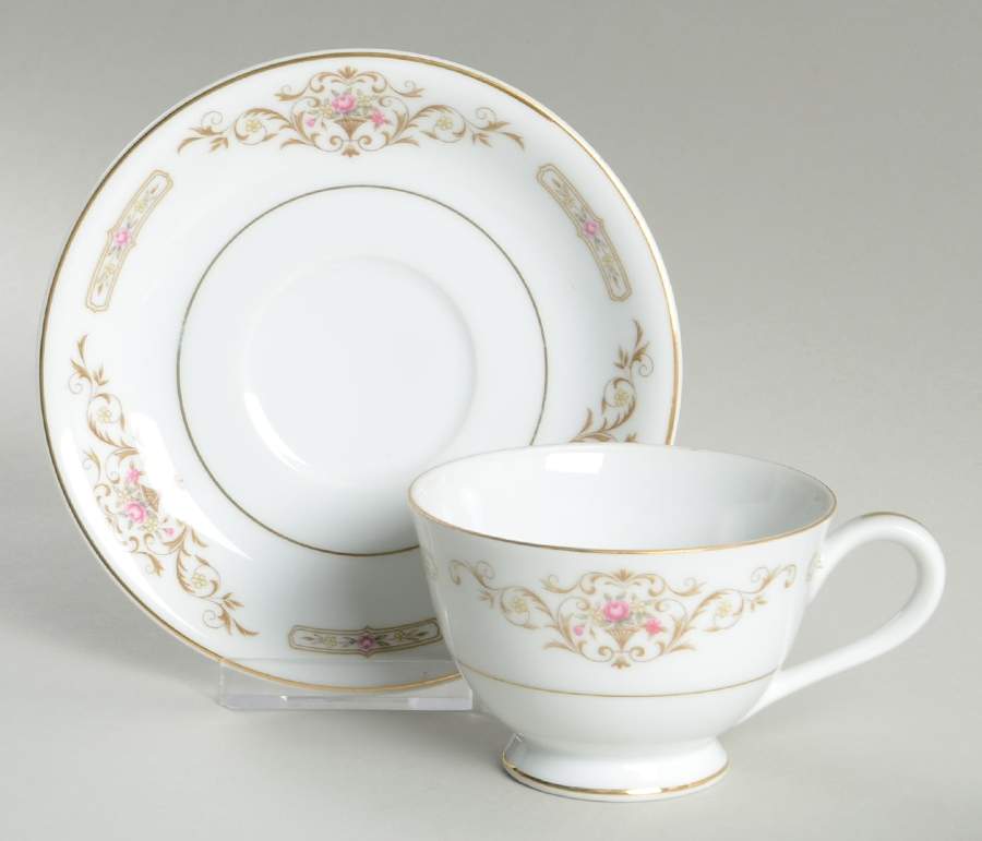 Kathy Footed Cup & Saucer Set by Rose (Japan)-1