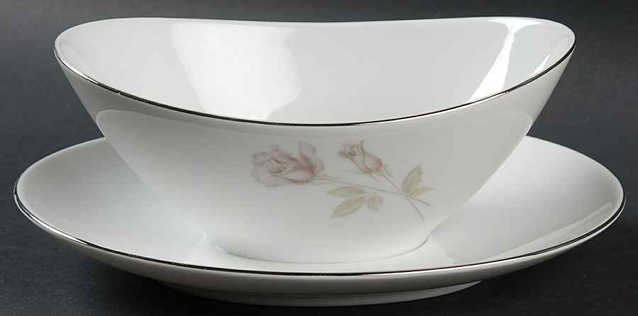 Montrose Gravy Boat with Attached Underplate by Rose (Japan)-1