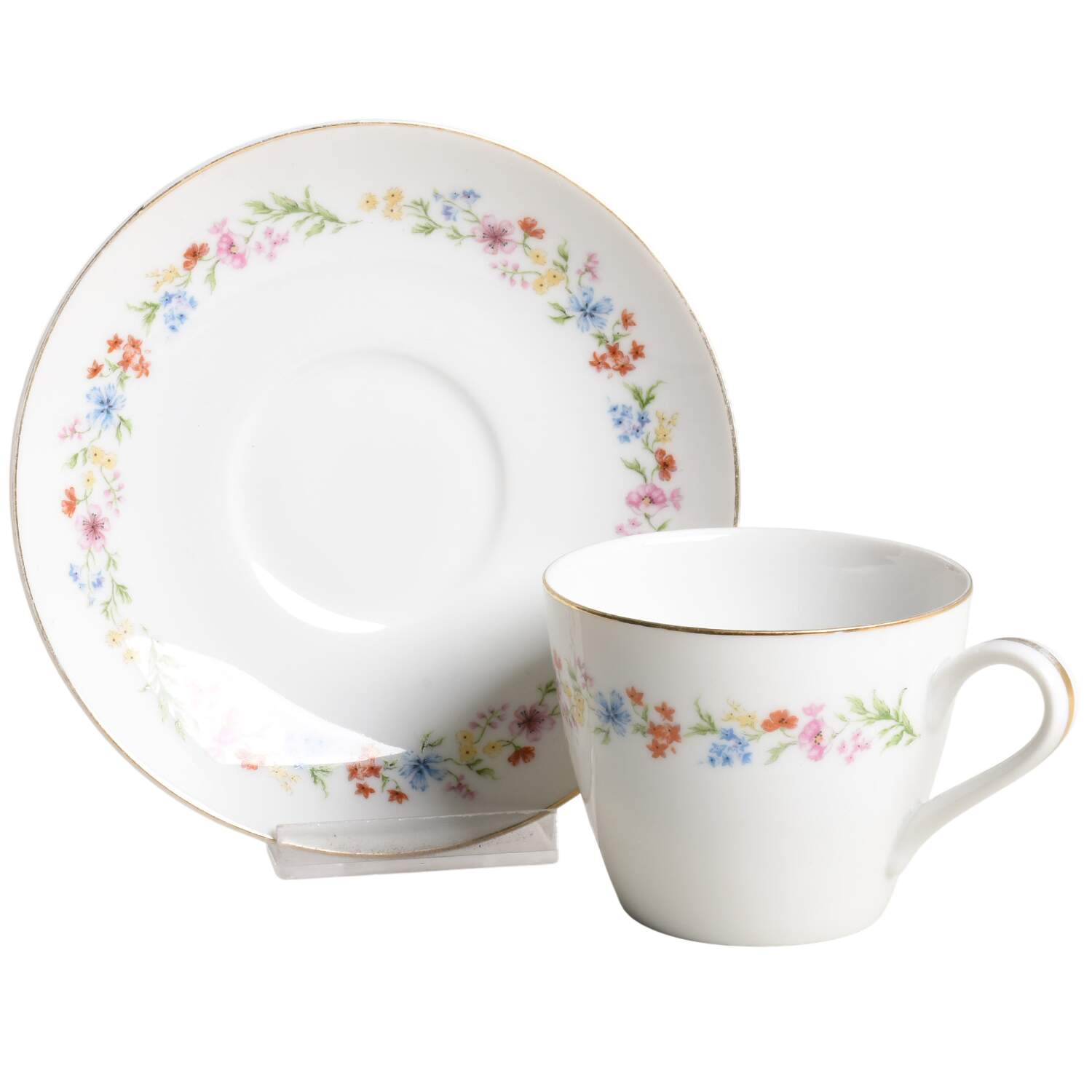 Phoebe Flat Cup & Saucer Set by Rose (Japan)-1