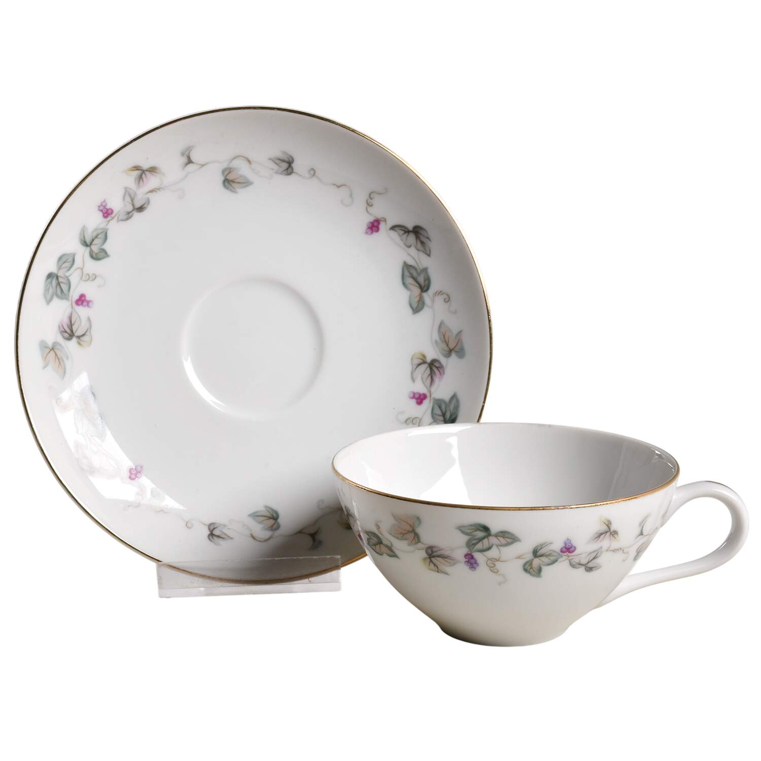 Piedmont Flat Cup & Saucer Set by Rose (Japan)-1
