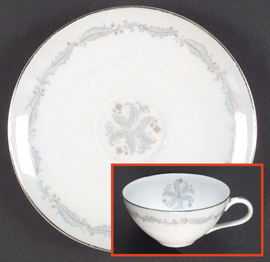 Ridgeway Flat Cup & Saucer Set by Rose (Japan)-1