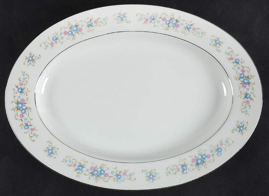 Romance 12" Oval Serving Platter by Rose (Japan)-1