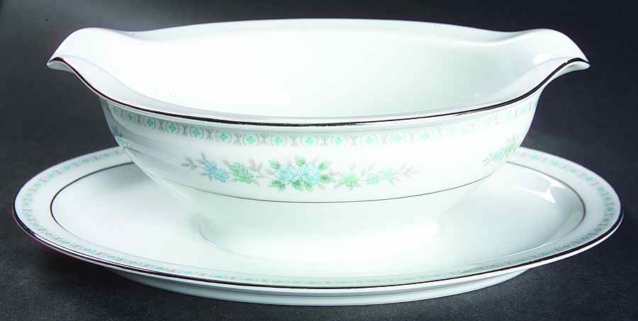 Roselawn Gravy Boat with Attached Underplate by Rose (Japan)-1