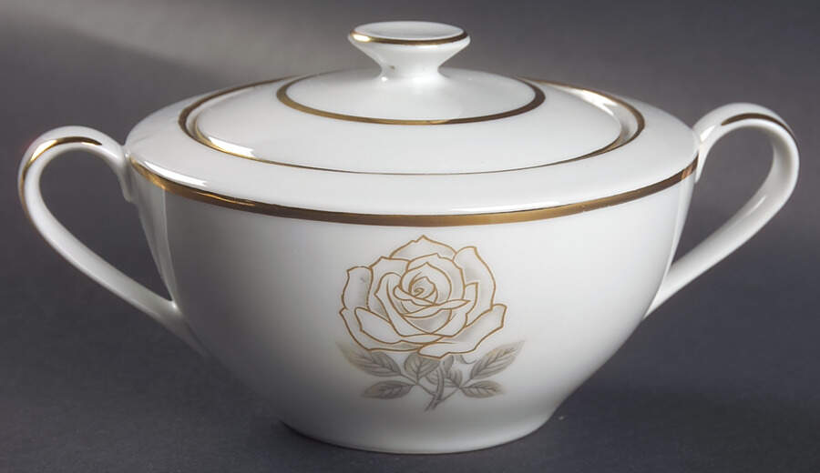 Rosa Sugar Bowl & Lid by Rose (Japan)-1
