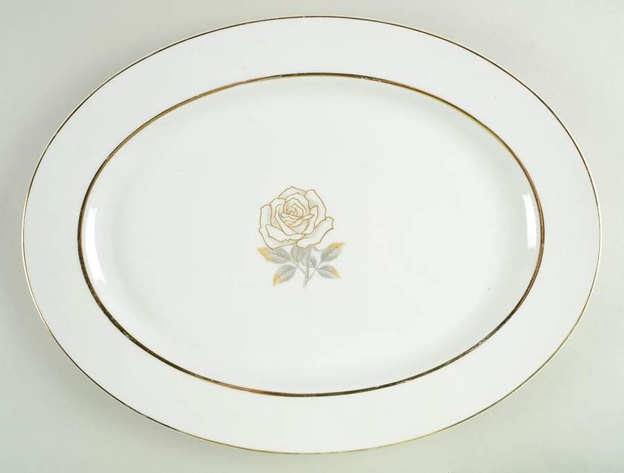 Rosa 16" Oval Serving Platter by Rose (Japan)-1