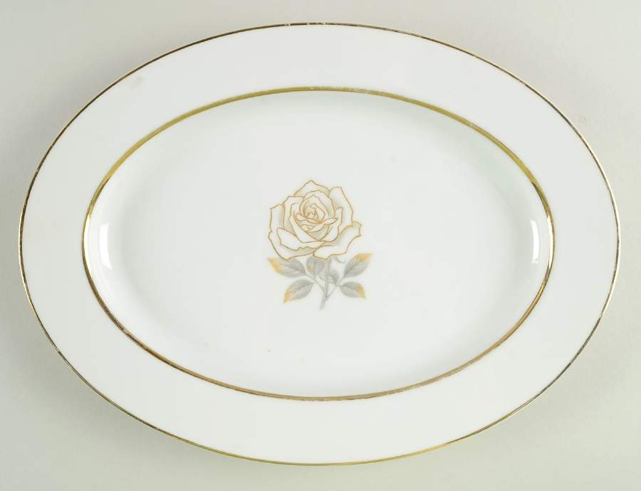 Rosa 12" Oval Serving Platter by Rose (Japan)-1