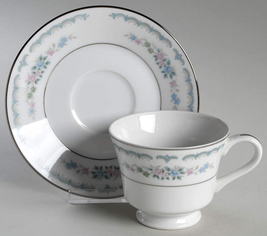 Rose Villa Footed Cup & Saucer Set by Rose (Japan)-1
