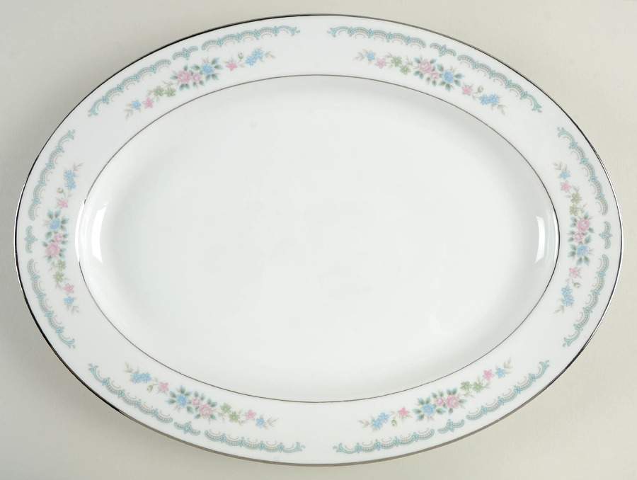 Rose Villa 14" Oval Serving Platter by Rose (Japan)-1