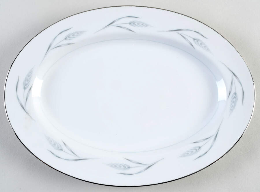 Serene 12" Oval Serving Platter by Rose (Japan)-1