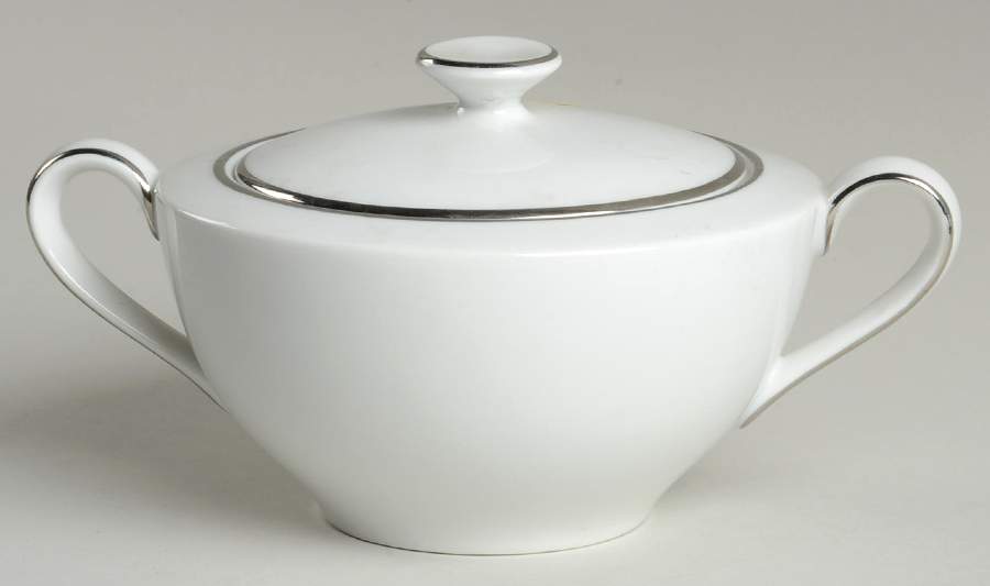 Silver Moon Sugar Bowl & Lid by Rose (Japan)-1
