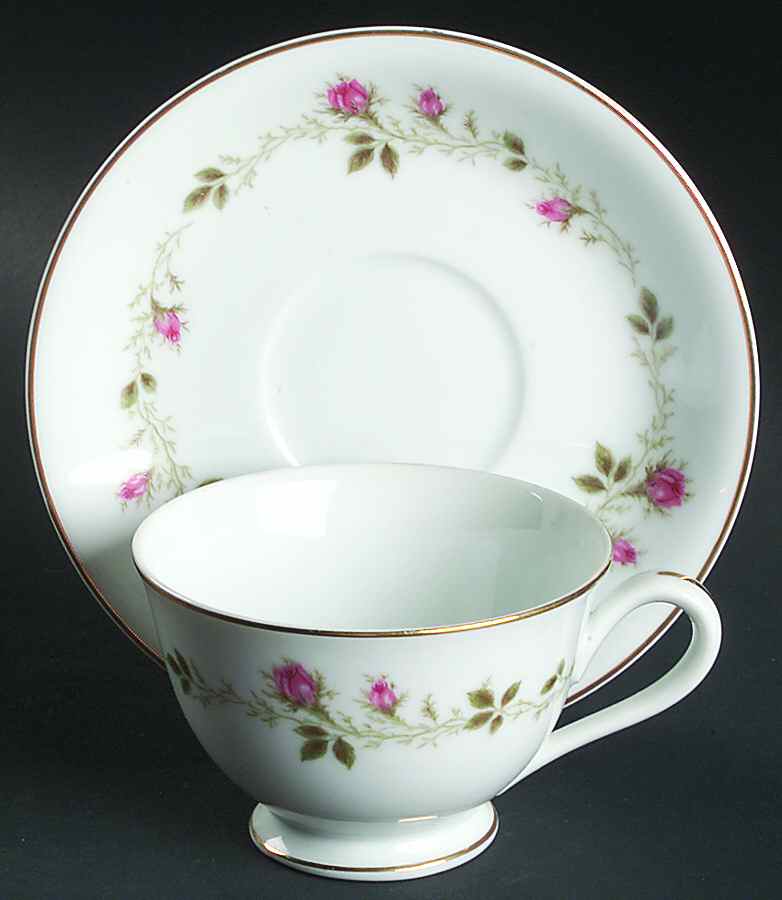 Sierra Rose Footed Cup & Saucer Set by Rose (Japan)-1