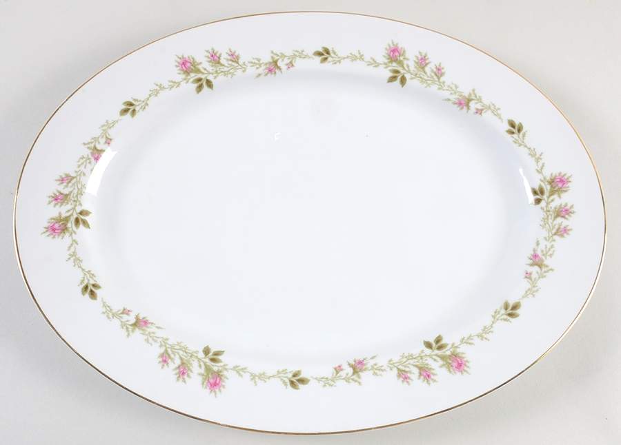 Sierra Rose 16" Oval Serving Platter by Rose (Japan)-1