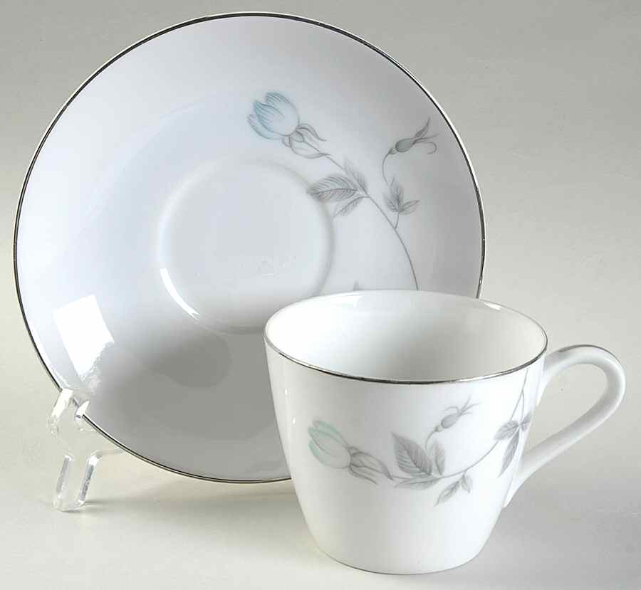 Singing Rose Flat Cup & Saucer Set by Rose (Japan)-1