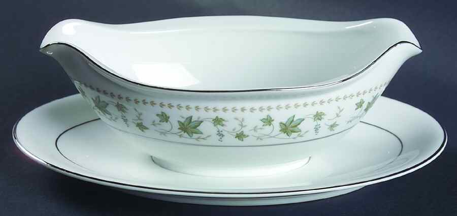 Springtime Gravy Boat with Attached Underplate by Rose (Japan)-1
