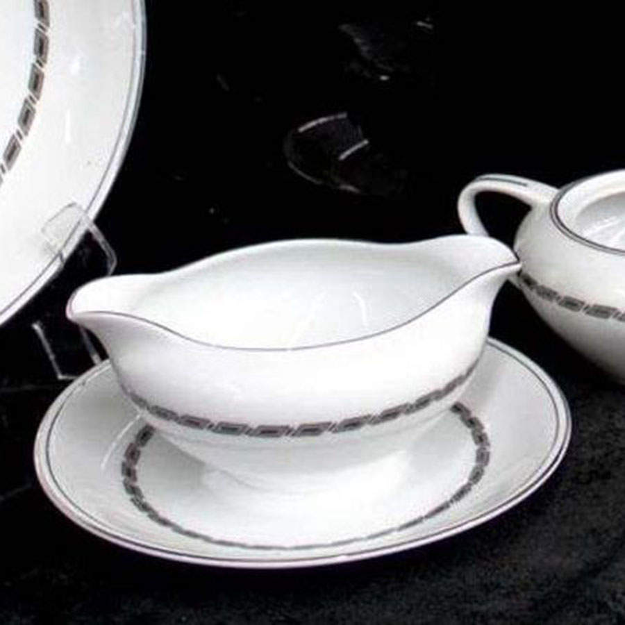 Vancourt Gravy Boat with Attached Underplate by Rose (Japan)-1