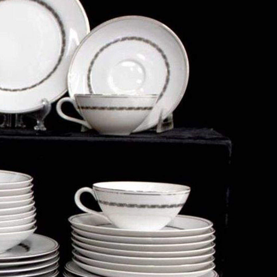 Vancourt Footed Cup & Saucer Set by Rose (Japan)-1