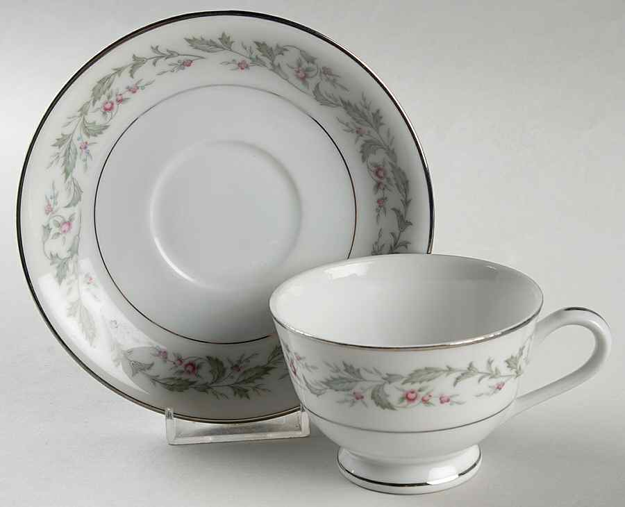 Westbury Footed Cup & Saucer Set by Rose (Japan)-1