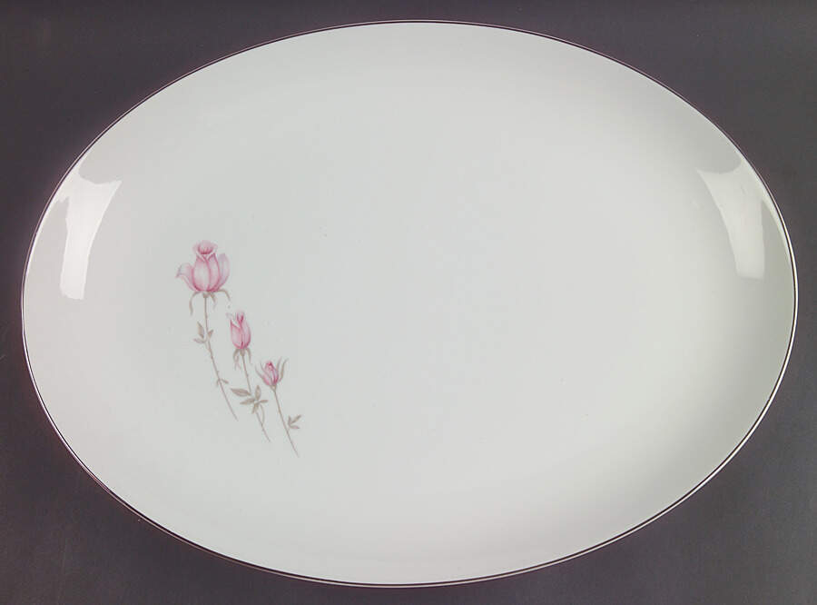 We Three 16" Oval Serving Platter by Rose (Japan)-1
