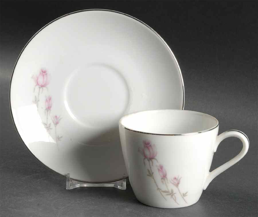 We Three Flat Cup & Saucer Set by Rose (Japan)-1