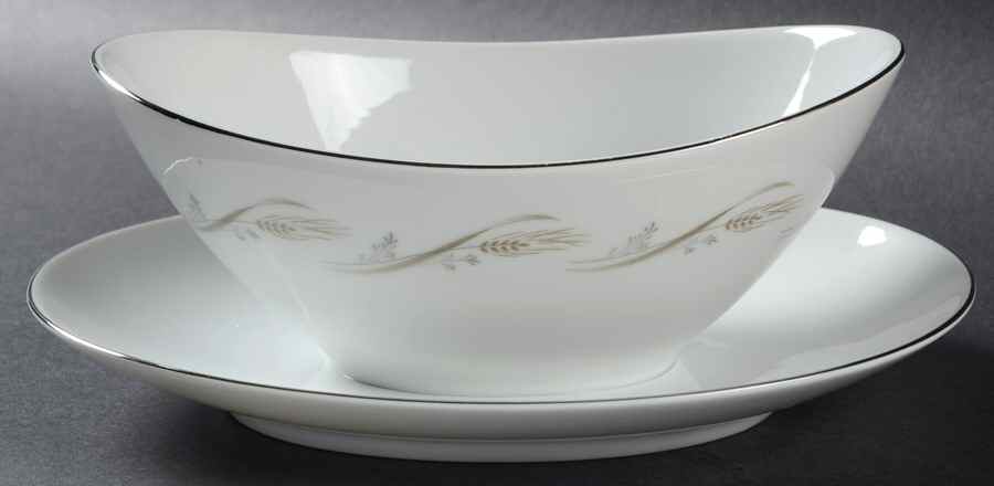Wheatcroft Gravy Boat with Attached Underplate by Rose (Japan)-1