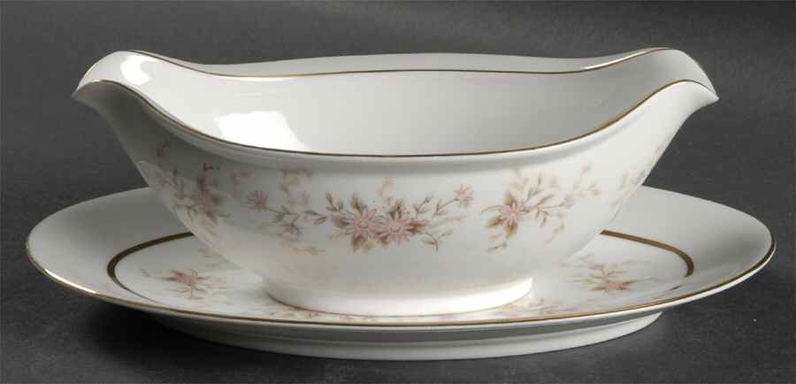 Winthrop Gravy Boat & Underplate by Rose (Japan)-1