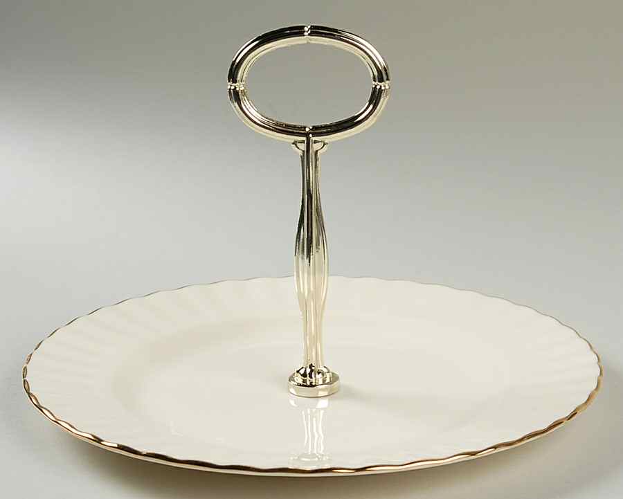Affinity Gold Round Serving Plate with Handle (SP) by Royal Albert-1