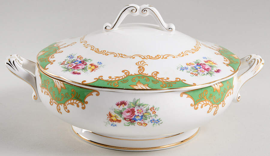 Albany Green Round Covered Vegetable by Royal Albert-1