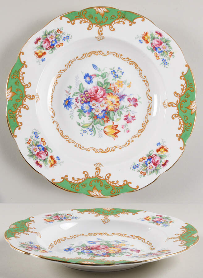 Albany Green Large Rim Soup Bowl by Royal Albert-1