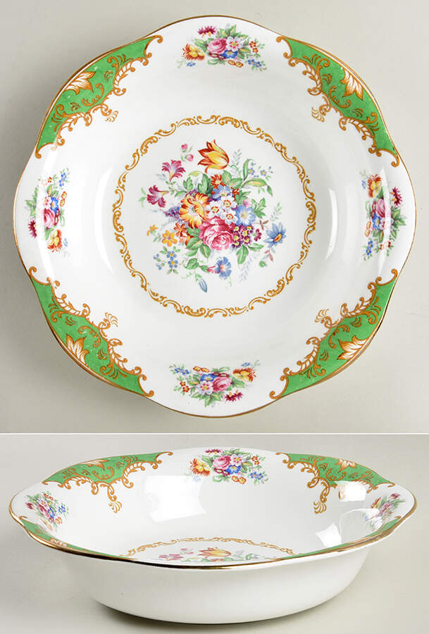 Albany Green 9" Round Vegetable Bowl by Royal Albert-1