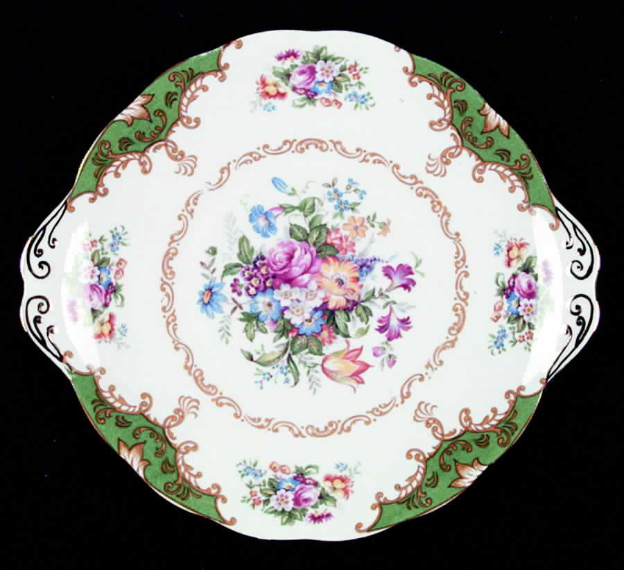 Albany Green Handled Cake Plate by Royal Albert-1