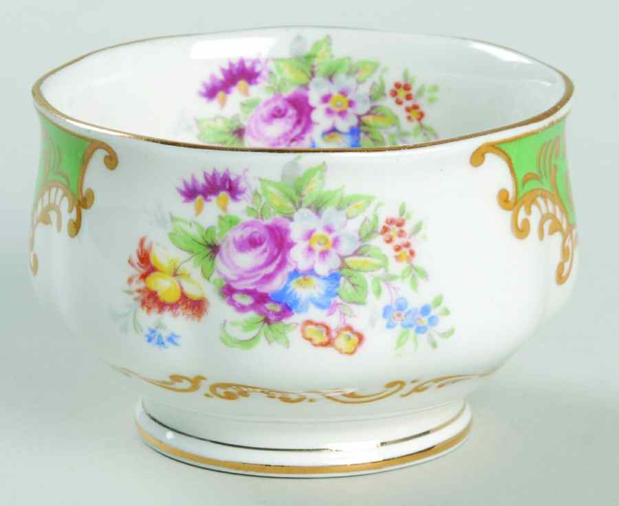 Albany Green Mini Open Sugar Bowl by Royal Albert-1