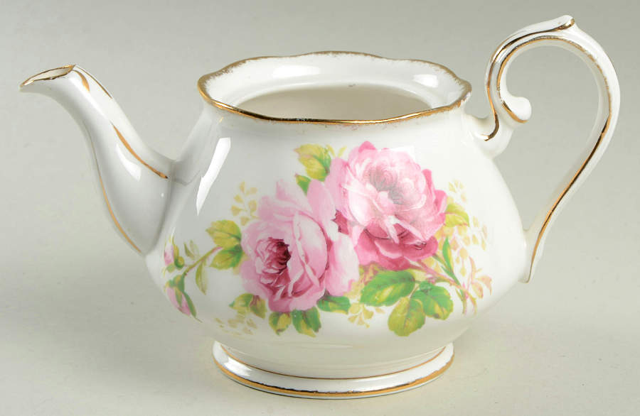American Beauty (White Background) Mini Teapot No Lid by Royal Albert-1