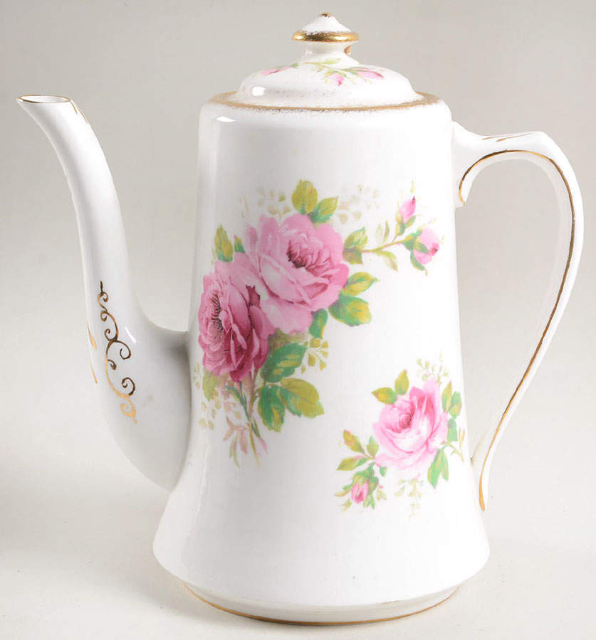 American Beauty (White Background) Coffee Pot & Lid by Royal Albert-1