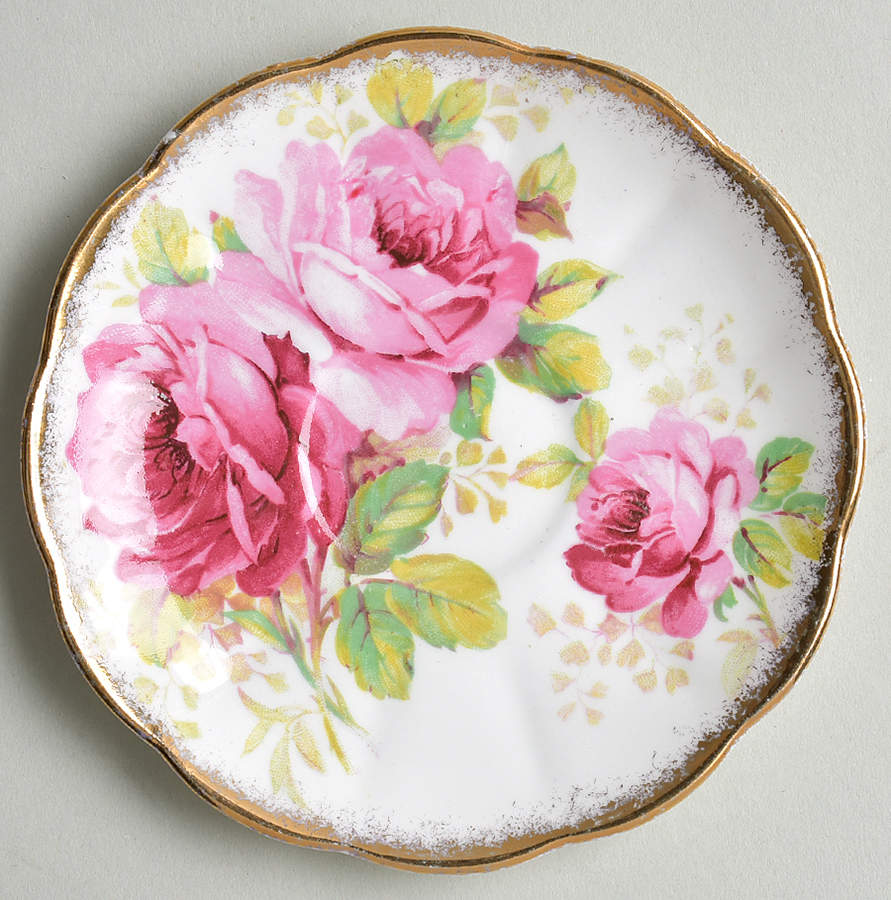 American Beauty (White Background) Saucer for Footed Demitasse Cup by Royal Albert-1