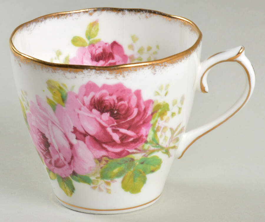 American Beauty (White Background) Flat Cup by Royal Albert-1