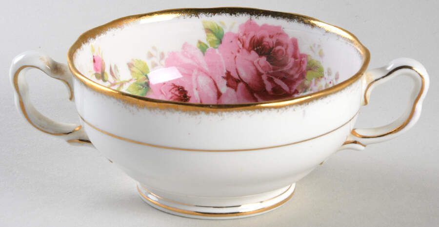 American Beauty (White Background) Footed Cream Soup Bowl by Royal Albert-1