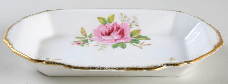 American Beauty (White Background) Tray for Mini Creamer & Open Sugar by Royal Albert-1
