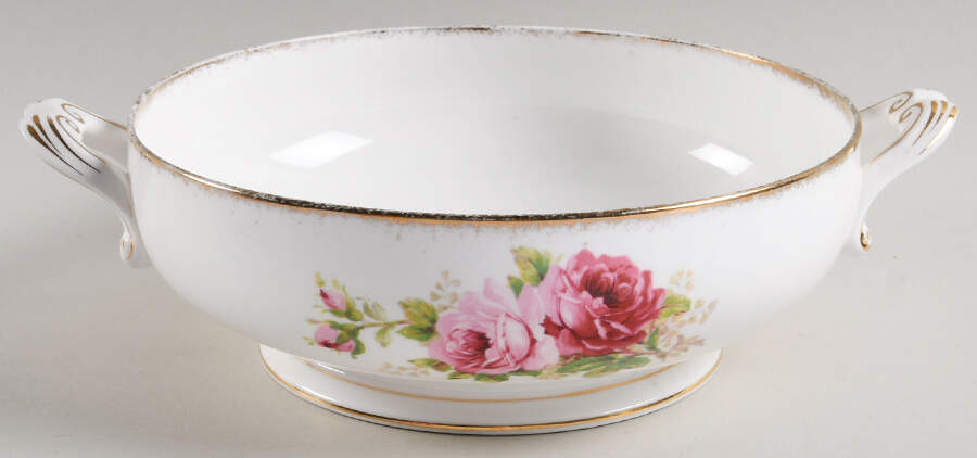 American Beauty (White Background) Round Vegetable No Lid by Royal Albert-1