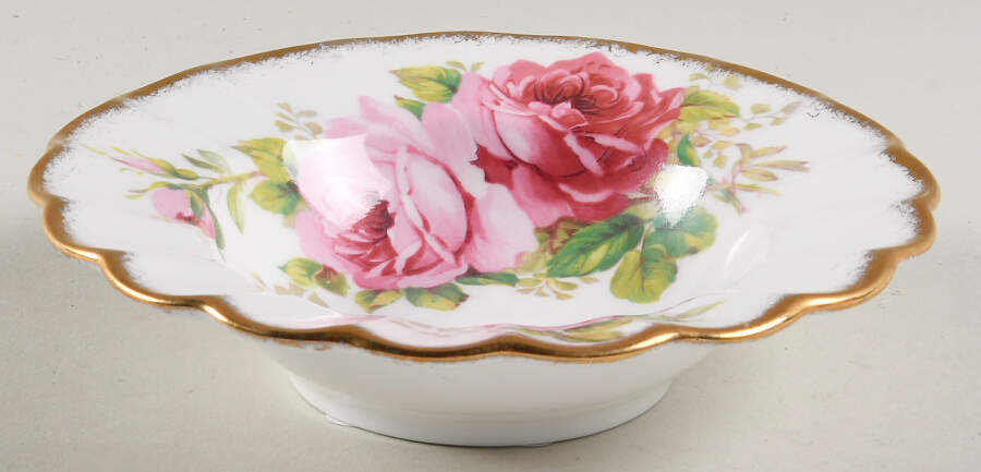 American Beauty (White Background) 4" Ashtray by Royal Albert-1
