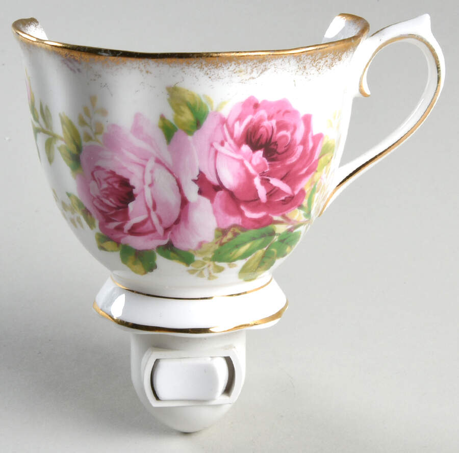 American Beauty (White Background) 1 5/8" + cup (H) Night Light/Cup HC by Royal Albert-1