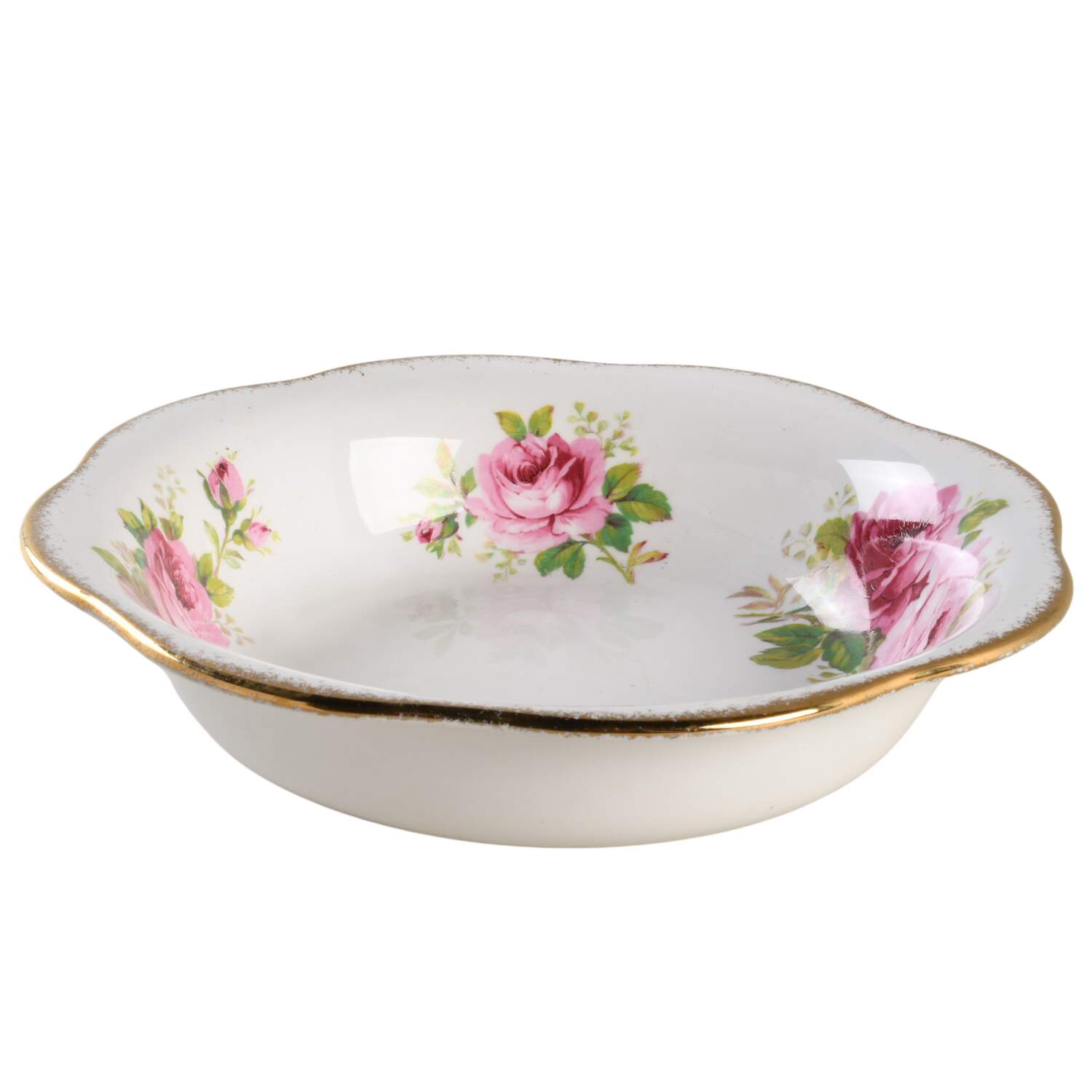 American Beauty (White Background) 9" Round Vegetable Bowl by Royal Albert-1
