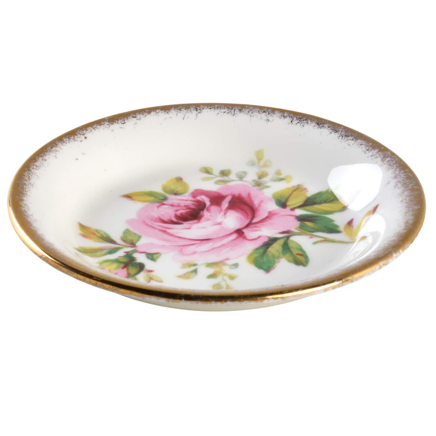 American Beauty (White Background) Butter Pat by Royal Albert-1