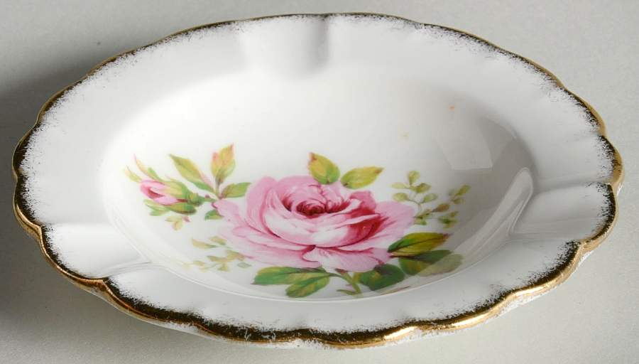 American Beauty (White Background) 5" Ashtray by Royal Albert-1